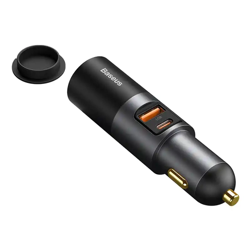 Baseus Share Together Fast Charge Car Charger with Cigarette Lighter Expansion Port, 2x USB, 120W (Gray) Baseus Share Together Fast Charge Car Charger with Cigarette Lighter Expansion Port, 2x USB, 120W (Gray)