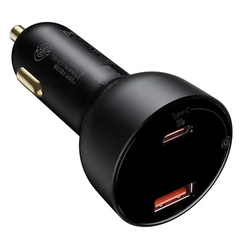 Car charger Baseus Superme, USB, USB-C, 100W + USB-C cable (black) Car charger Baseus Superme, USB, USB-C, 100W + USB-C cable (black)