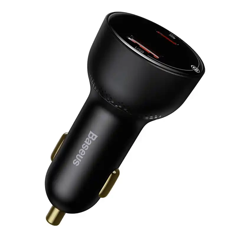 Car charger Baseus Superme, USB, USB-C, 100W + USB-C cable (black) Car charger Baseus Superme, USB, USB-C, 100W + USB-C cable (black)
