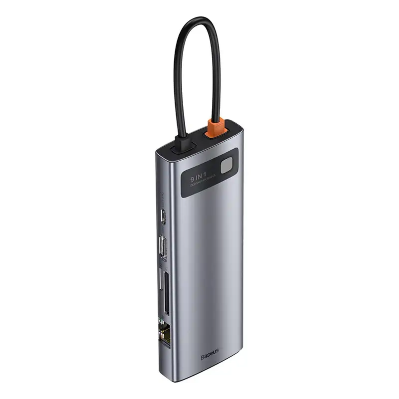 Hub 9in1 Baseus Metal Gleam Series, USB-C to 3x USB 3.0 + HDMI + USB-C PD + Ethernet RJ45 + microSD/SD + VGA Hub 9in1 Baseus Metal Gleam Series, USB-C to 3x USB 3.0 + HDMI + USB-C PD + Ethernet RJ45 + microSD/SD + VGA