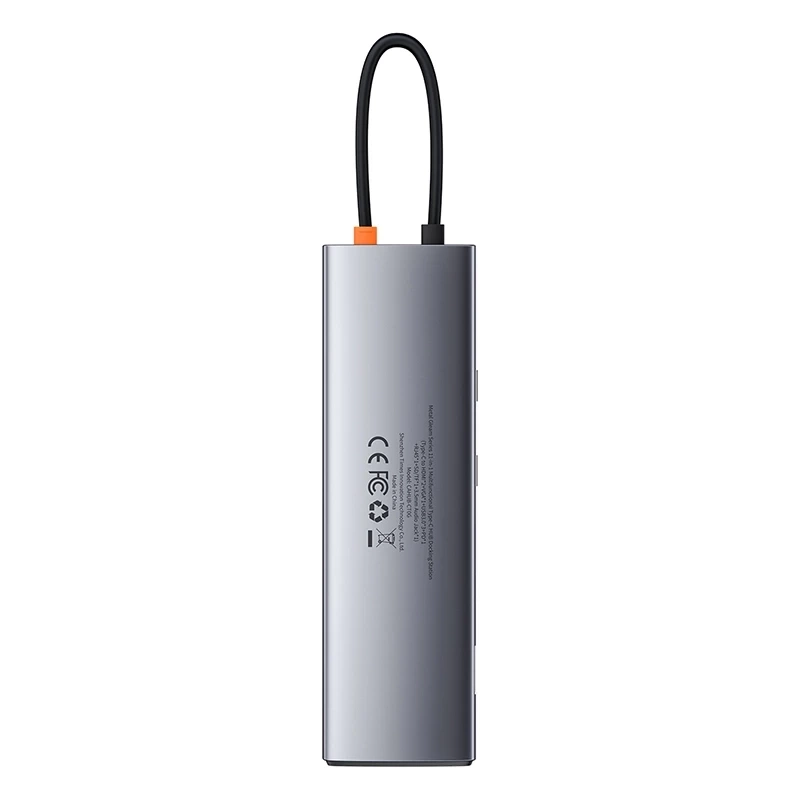 Hub 11in1 Baseus Metal Gleam Series, USB-C to 3x USB 3.0 + 2x HDMI + USB-C PD + Ethernet RJ45 + microSD/SD + VGA + AUX