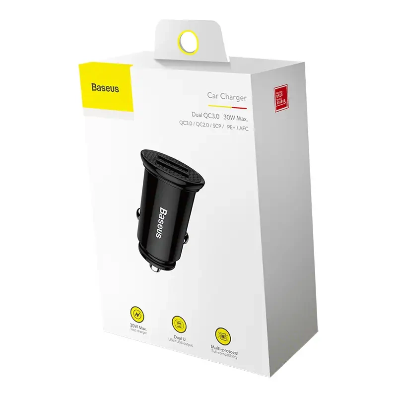 Baseus Circular 2xUSB QC3.0 5A 30W car charger (black) Baseus Circular 2xUSB QC3.0 5A 30W car charger (black)