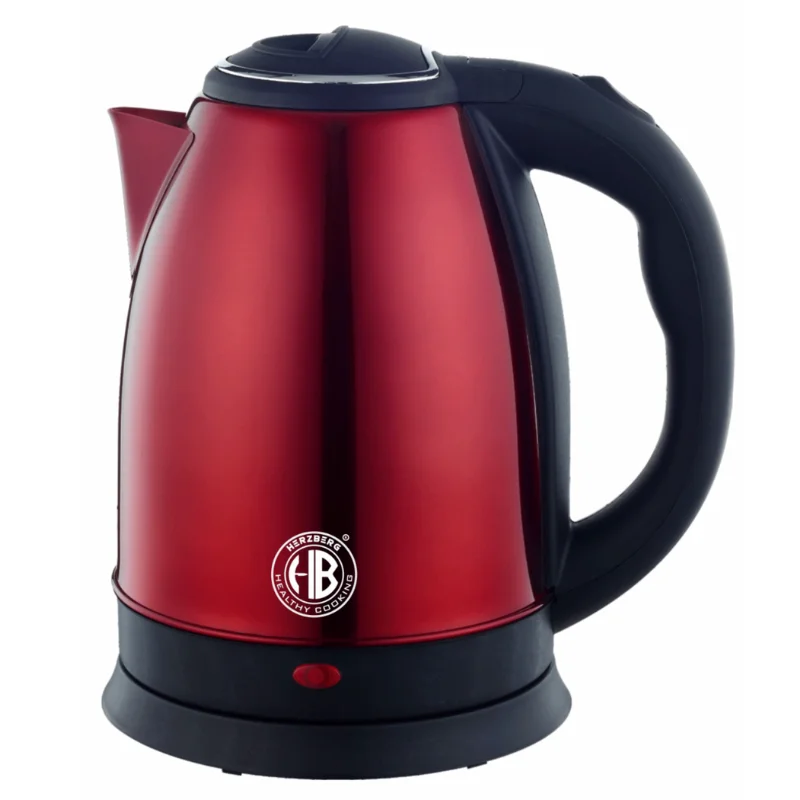 Herzberg HG-5011RED: 1.8L 1500W Stainless Steel ElectricKettle - Red