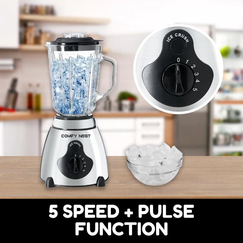 Comfy Nest CN-BLG15: 2in1 Glass Blender and Grinder with Ice Crusher Comfy Nest CN-BLG15: 2in1 Glass Blender and Grinder with Ice Crusher