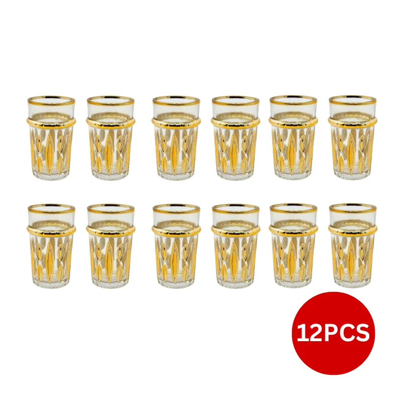 Eisenbach EB-GLS12G: 12 Pieces Tea Glasses with Gold Accent Eisenbach EB-GLS12G: 12 Pieces Tea Glasses with Gold Accent