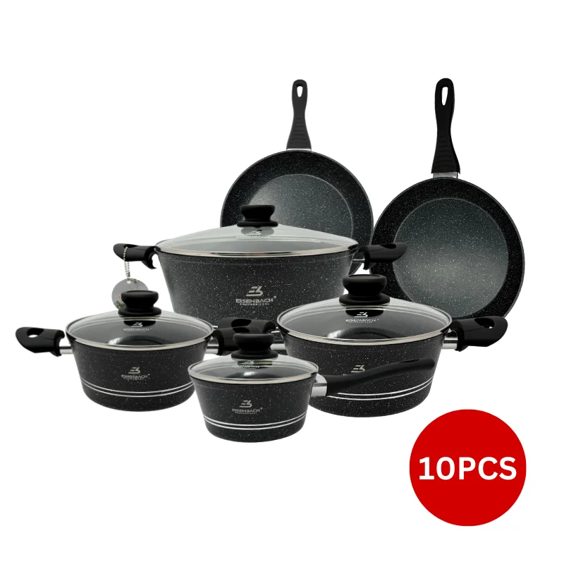 Rosenberg RB-10M2B: 10 Pieces Marble Coated Cookware Set Rosenberg RB-10M2B: 10 Pieces Marble Coated Cookware Set