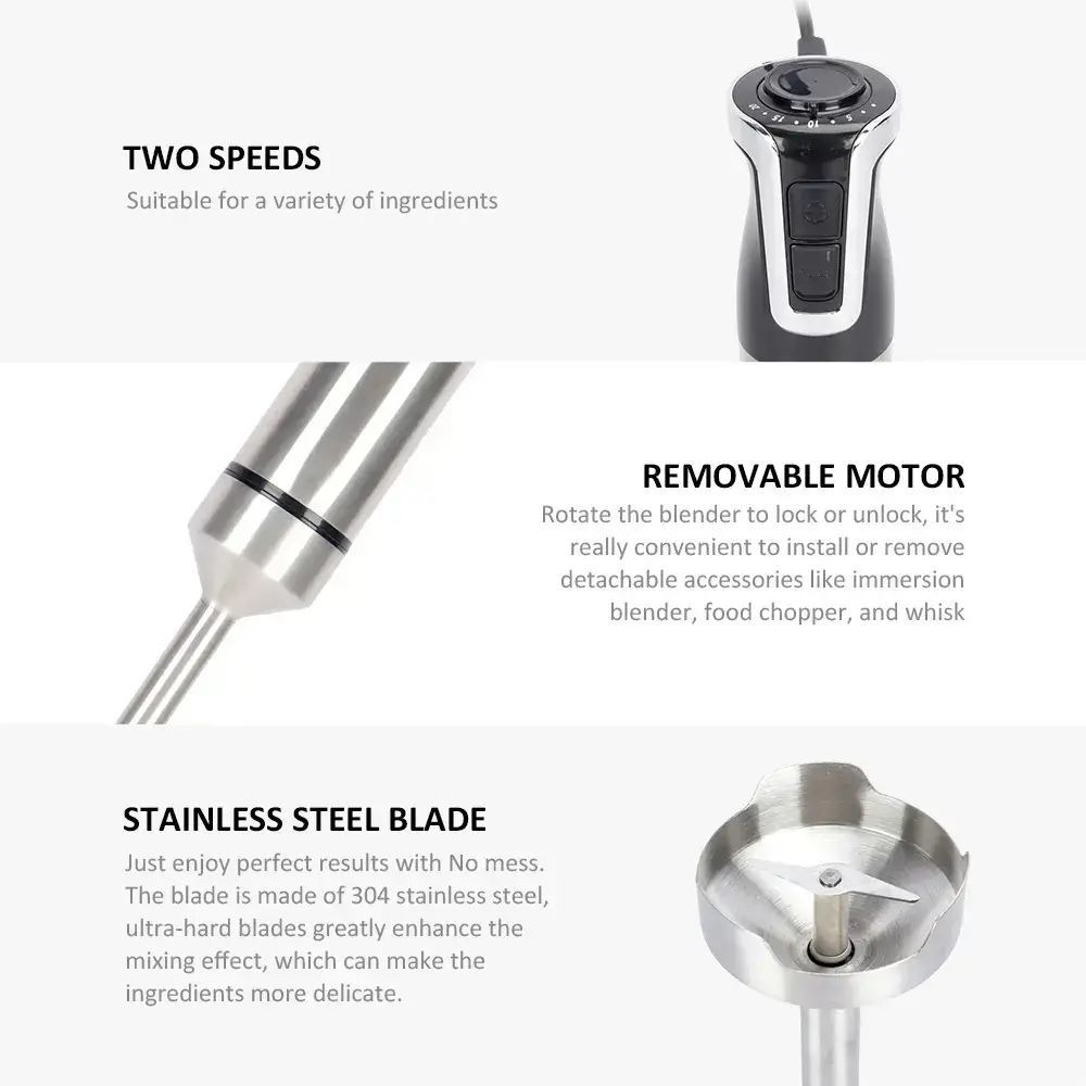 Royalty Line RL ESTM800BLK: Powerful Black Stick Immersion Blender for Smoothies and Soups Royalty Line RL ESTM800BLK: Powerful Black Stick Immersion Blender for Smoothies and Soups