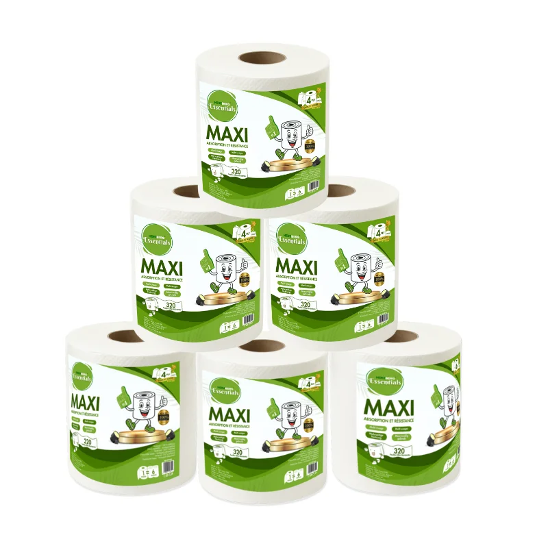 Herzberg Essentials HG-ETP300: Pack of 6 Unscented 4-Ply Biodegradable Cellulose Paper Towel Roll Herzberg Essentials HG-ETP300: Pack of 6 Unscented 4-Ply Biodegradable Cellulose Paper Towel Roll