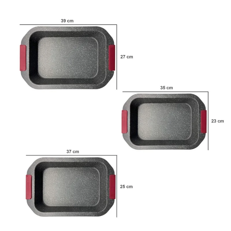 Platinum Cookware PL-CS1003S: 3-Piece Bake Pan Set Platinum Cookware PL-CS1003S: 3-Piece Bake Pan Set