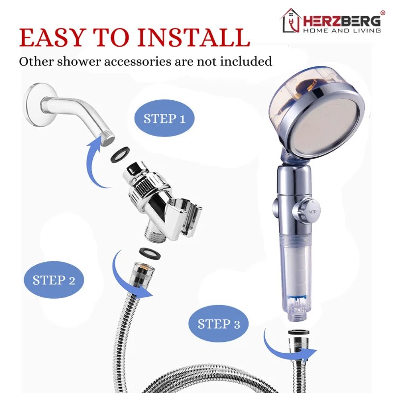 Herzberg Turbo Charger Showerhead Gold Herzberg Turbo Charger Showerhead Gold