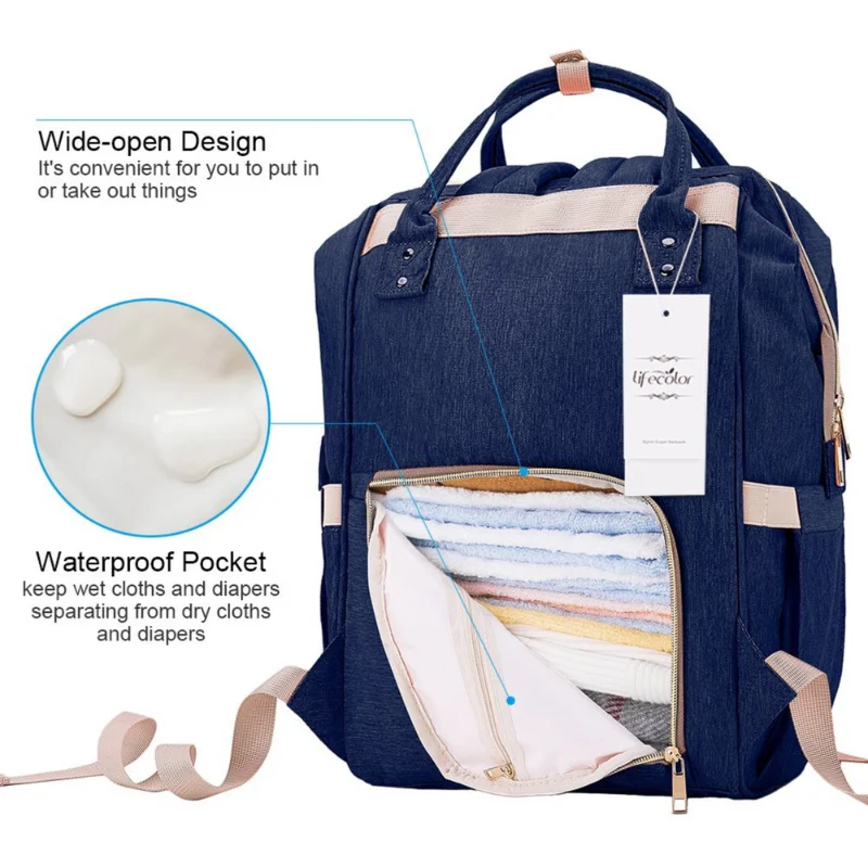 Herzberg HG-03206: Multifunction Mommy Diaper and Baby Bottle Bag - Blue Herzberg HG-03206: Multifunction Mommy Diaper and Baby Bottle Bag - Blue