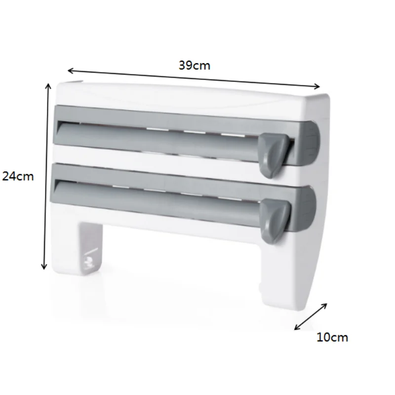 Herzberg HG-03145: Wall-Mounted Paper Towel, Cling Film & Foil Dispenser Household Kitchen Tool Rack
