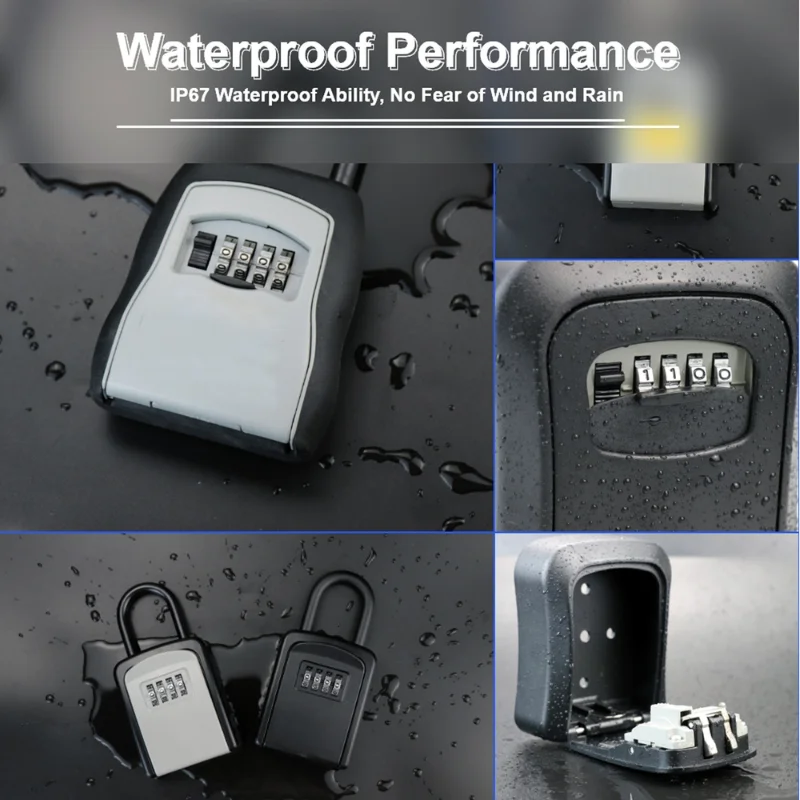 Herzberg HG-03800: New Smart Waterproof Keyless Safety Box - Black