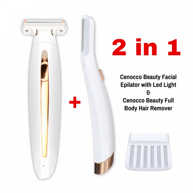 Cenocco Beauty SETCC9087/9086: 2 in 1Full Body Hair Remover + Facial Epilator with LED Combo Deal Cenocco Beauty SETCC9087/9086: 2 in 1Full Body Hair Remover + Facial Epilator with LED Combo Deal