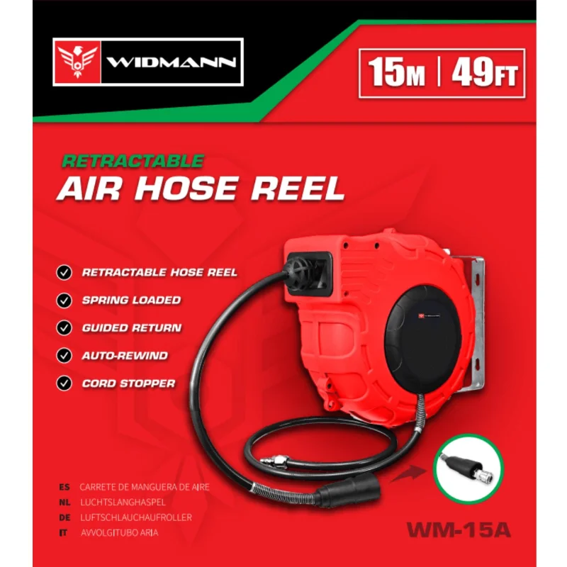 Widmann WM-15A: 15M Retractable Air Hose Reel Widmann WM-15A: 15M Retractable Air Hose Reel