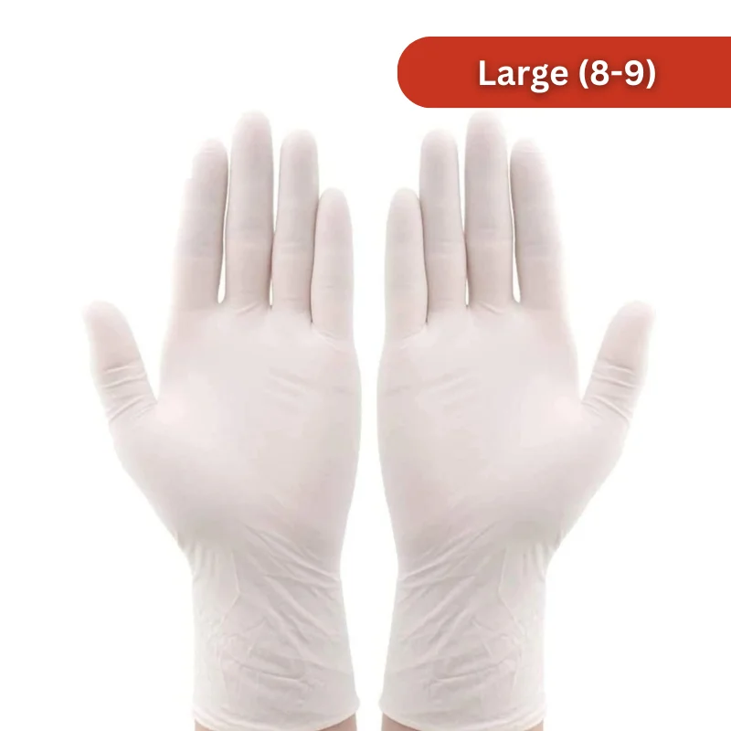 Master Gloves: Pack of 100 Latex Disposable Powdered Gloves - Size L Master Gloves: Pack of 100 Latex Disposable Powdered Gloves - Size L
