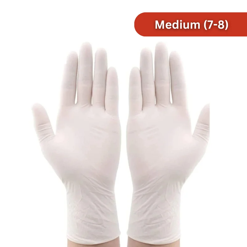 Master Gloves: Pack of 100 Latex Disposable Powdered Gloves - Size M Master Gloves: Pack of 100 Latex Disposable Powdered Gloves - Size M