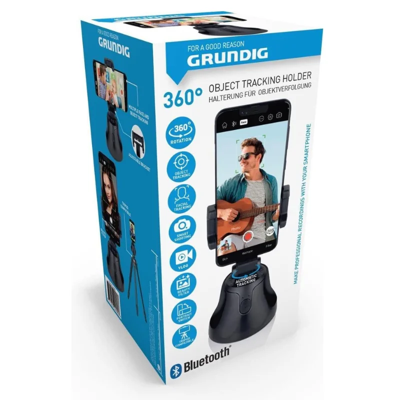 Grundig ED-49803: 360° Rotating, Face/ Object Tracking Phone Holder for Vlogger Grundig ED-49803: 360° Rotating, Face/ Object Tracking Phone Holder for Vlogger