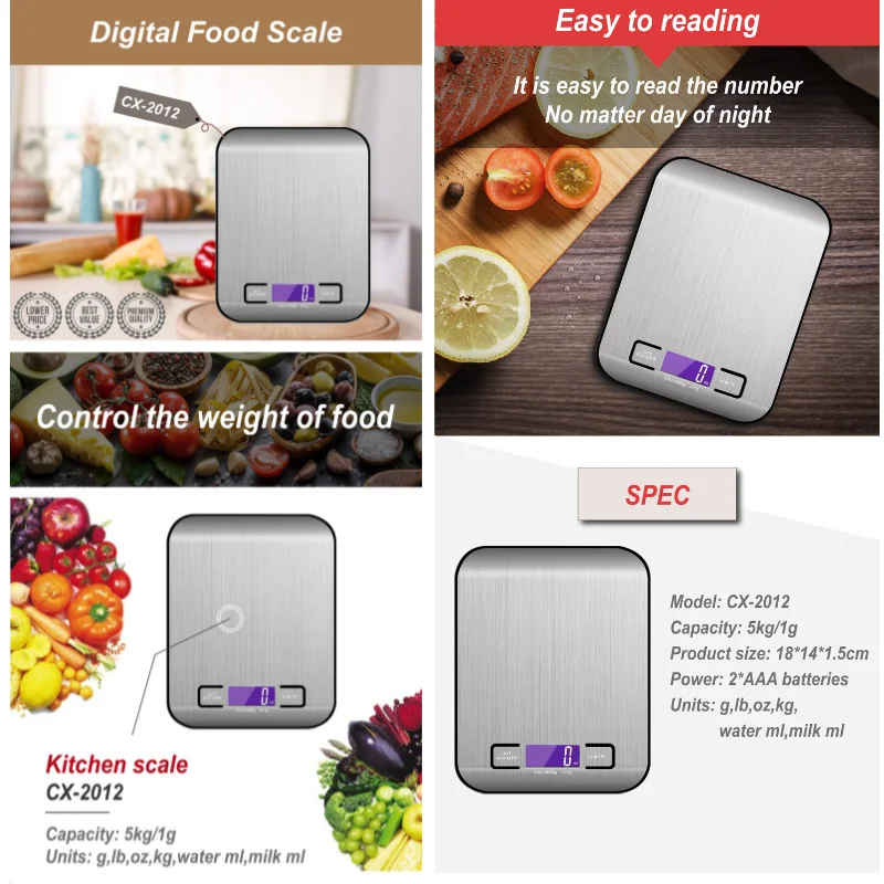 Herzberg HG-04135: Electronic Digital Kitchen Scale - 5kg/1g Herzberg HG-04135: Electronic Digital Kitchen Scale - 5kg/1g