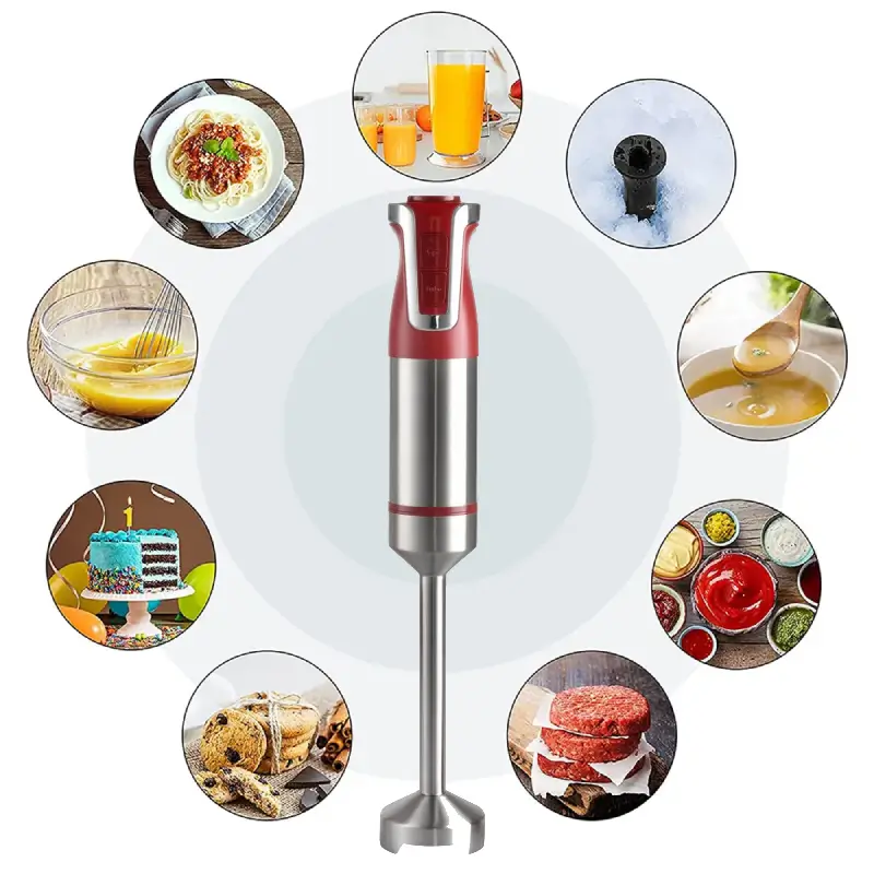 Royalty Line RL ESTM800RED: Powerful Red Stick Immersion Blender for Smoothies and Soups Royalty Line RL ESTM800RED: Powerful Red Stick Immersion Blender for Smoothies and Soups