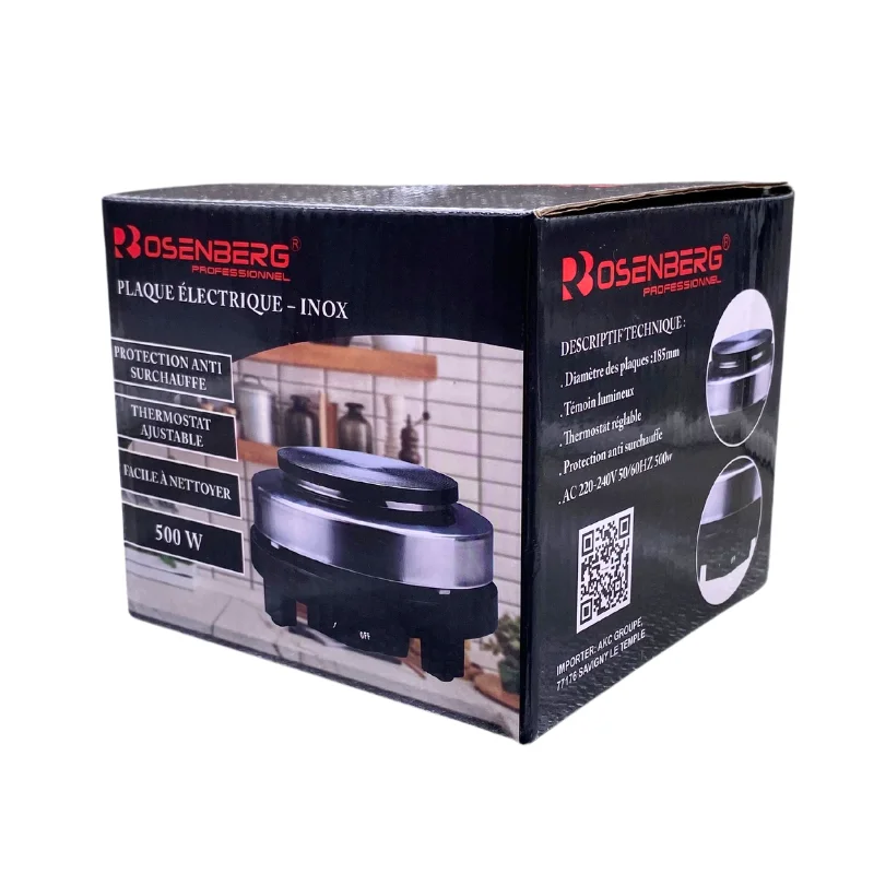 Rosenberg YG-105: Stainless Steel Electric Hob - 500W Rosenberg YG-105: Stainless Steel Electric Hob - 500W