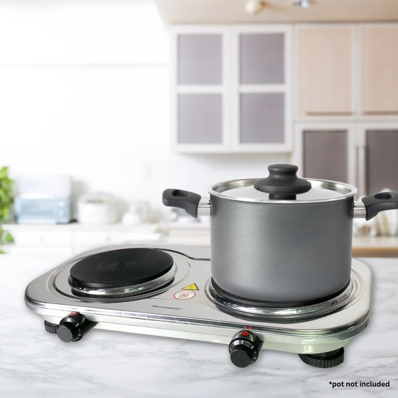Rosenberg YQ-200D3: Stainless Steel Dual Electric Hob - 2500W Rosenberg YQ-200D3: Stainless Steel Dual Electric Hob - 2500W