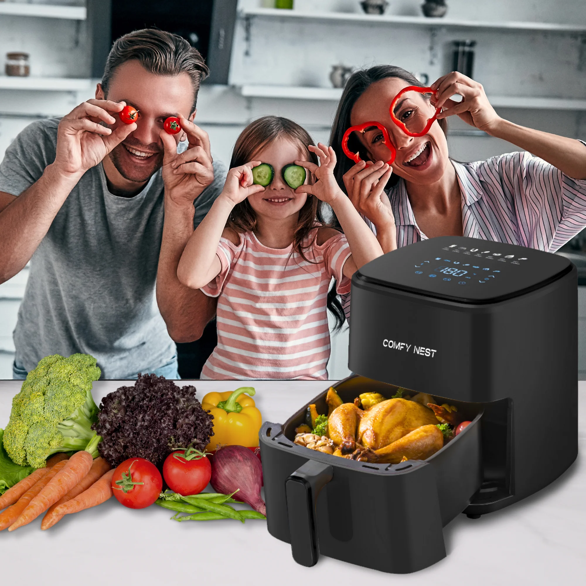 Comfy Nest CN-06191: 1400W Digital Air Fryer - 5L Comfy Nest CN-06191: 1400W Digital Air Fryer - 5L