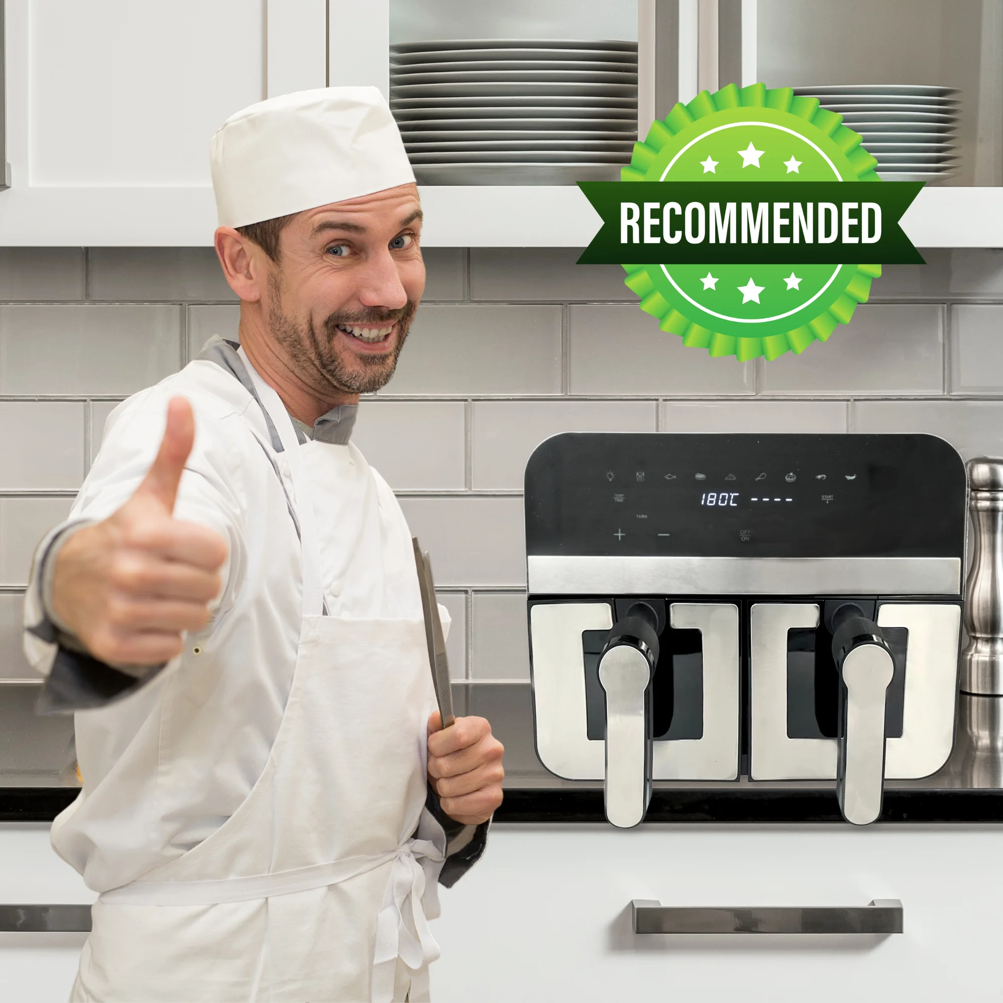 Comfy Nest CN-AFD45WS: 2400W Double S/S Basket Digital Airfryer with Window - 9L Comfy Nest CN-AFD45WS: 2400W Double S/S Basket Digital Airfryer with Window - 9L